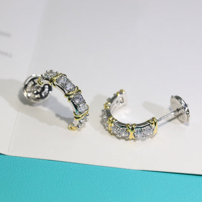 [Lume Jewelry]TWENTY STONE HOOP GOLD EARRINGS
