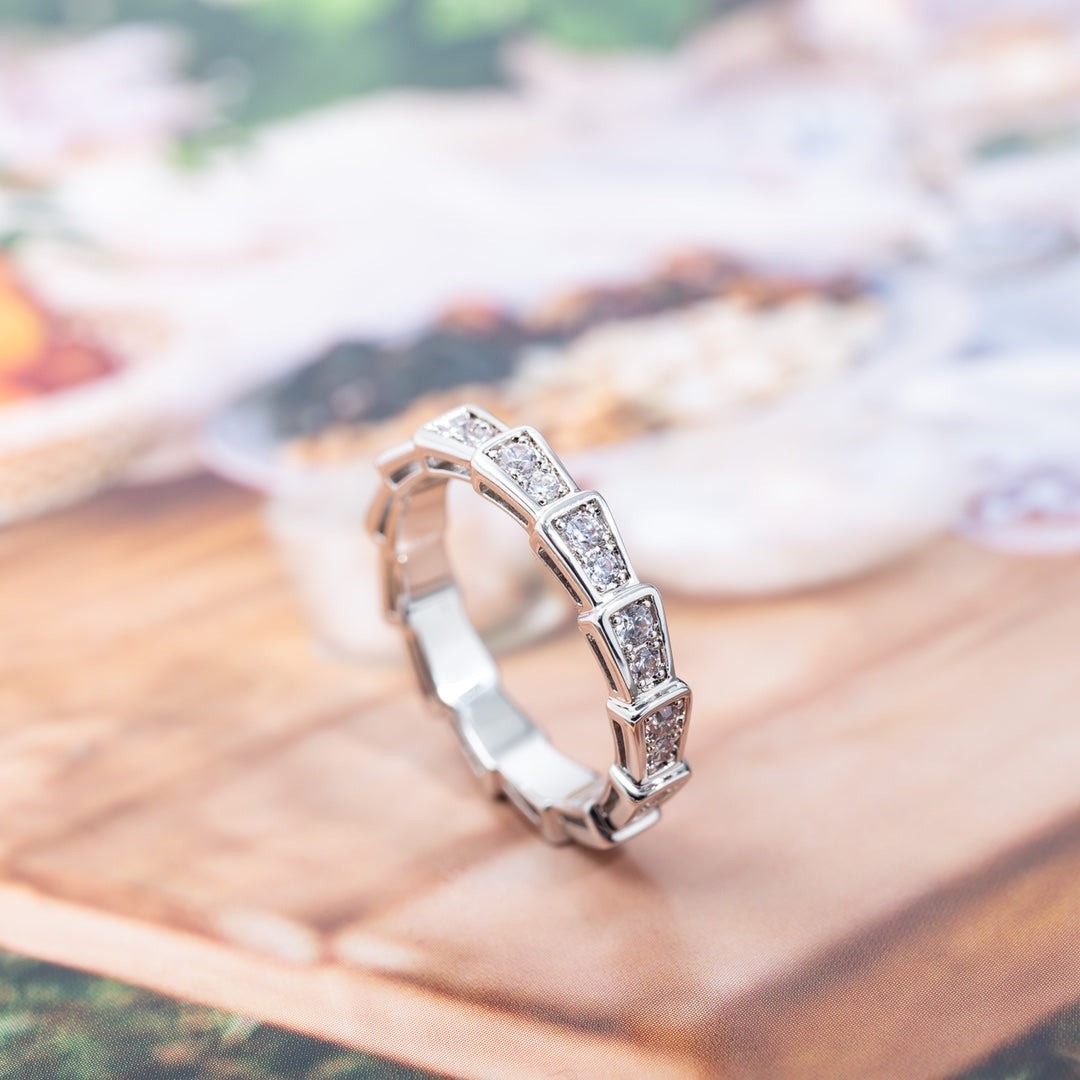 [Lume Jewelry]SERPENTI RING SILVER DIAMOND PAVED 3MM