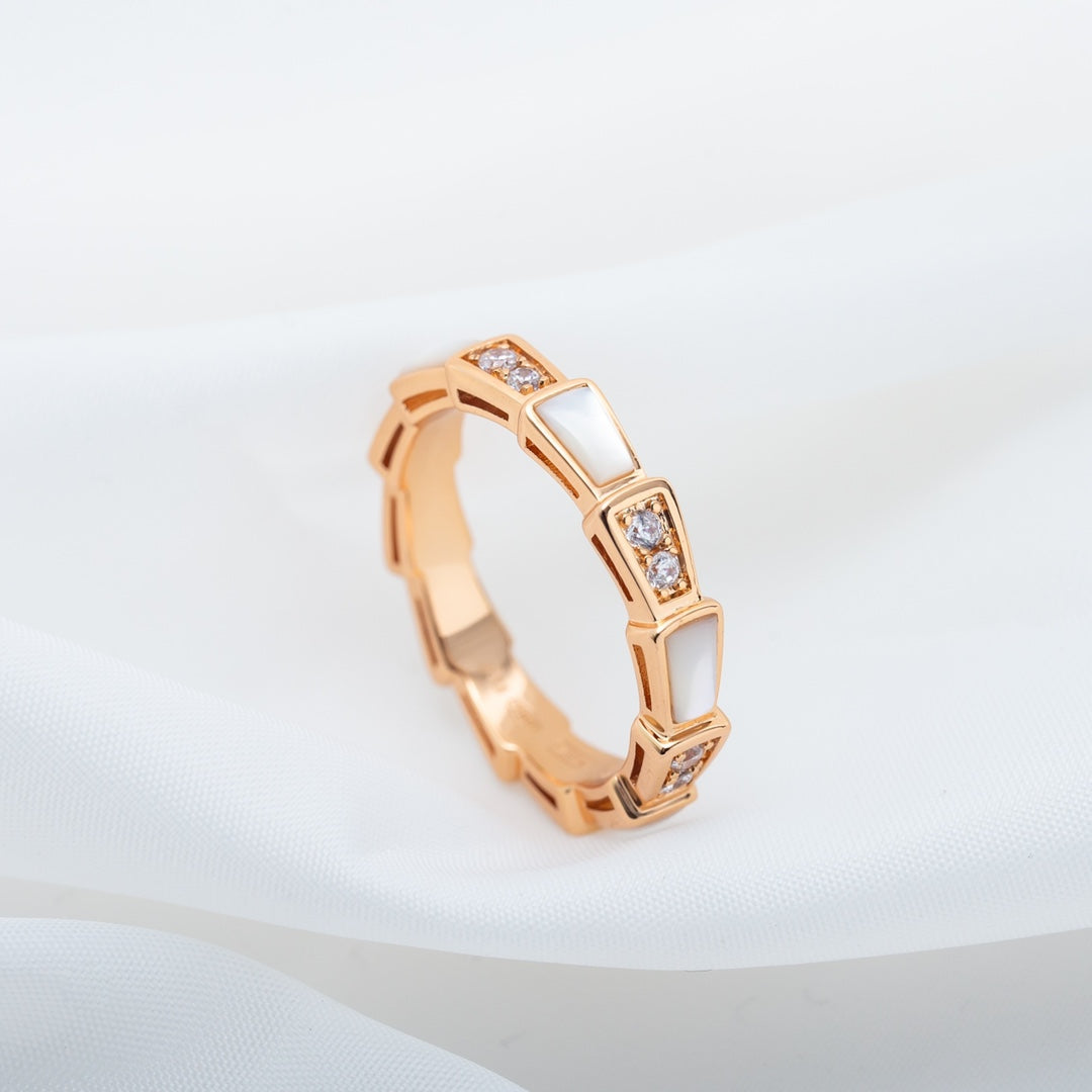 [Lume Jewelry]SERPENTI RING PINK GOLD DIAMOND MOP 3MM