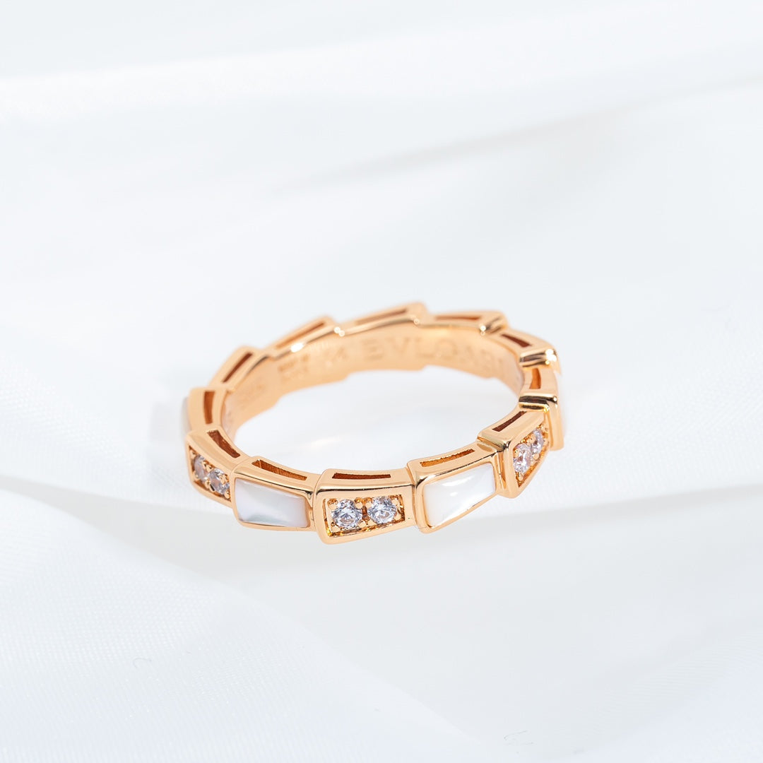 [Lume Jewelry]SERPENTI RING PINK GOLD DIAMOND MOP 3MM