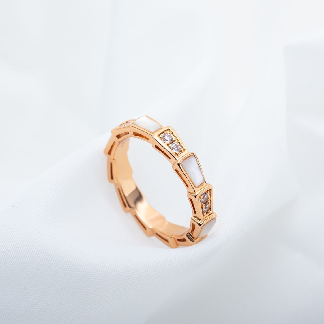 [Lume Jewelry]SERPENTI RING PINK GOLD DIAMOND MOP 3MM