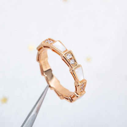 [Lume Jewelry]SERPENTI RING PINK GOLD DIAMOND MOP 3MM