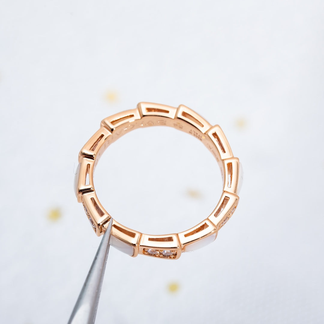 [Lume Jewelry]SERPENTI RING PINK GOLD DIAMOND MOP 3MM