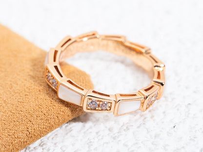 [Lume Jewelry]SERPENTI RING PINK GOLD DIAMOND MOP 3MM