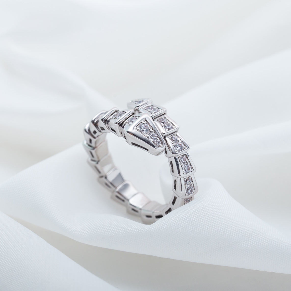 [Lume Jewelry]SERPENTI RING SILVER DIAMOND PAVED 4MM