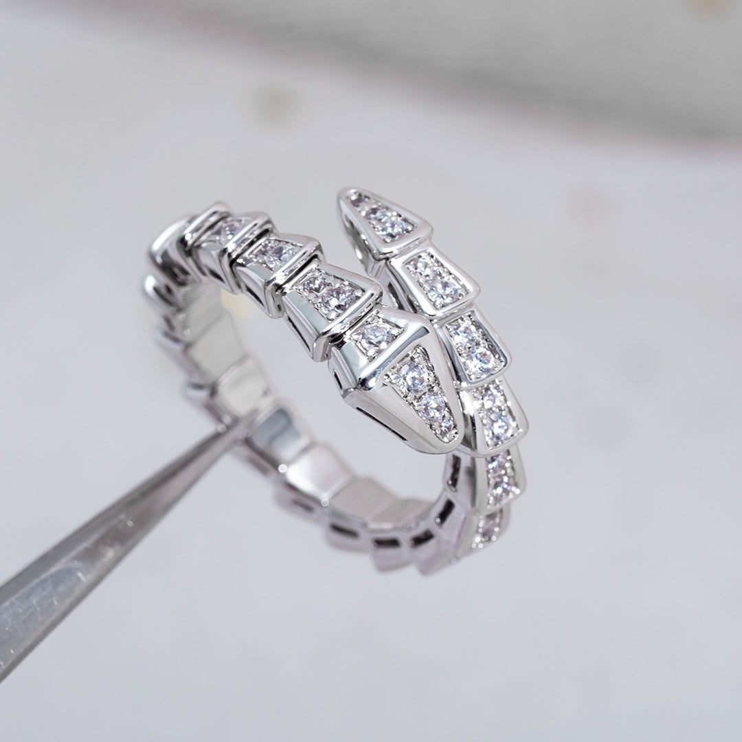 [Lume Jewelry]SERPENTI RING SILVER DIAMOND PAVED 4MM