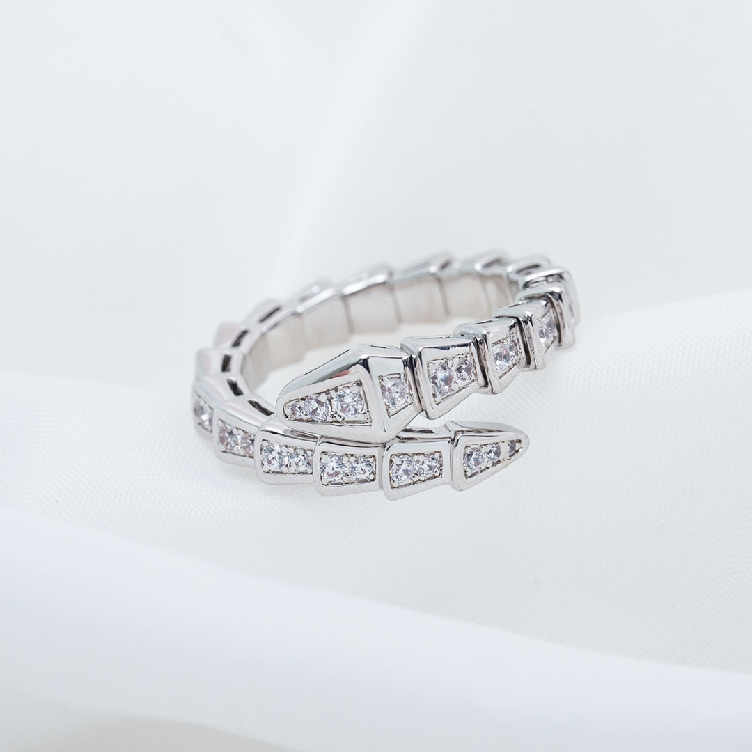 [Lume Jewelry]SERPENTI RING SILVER DIAMOND PAVED 4MM