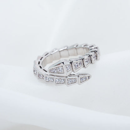 [Lume Jewelry]SERPENTI RING SILVER DIAMOND PAVED 4MM