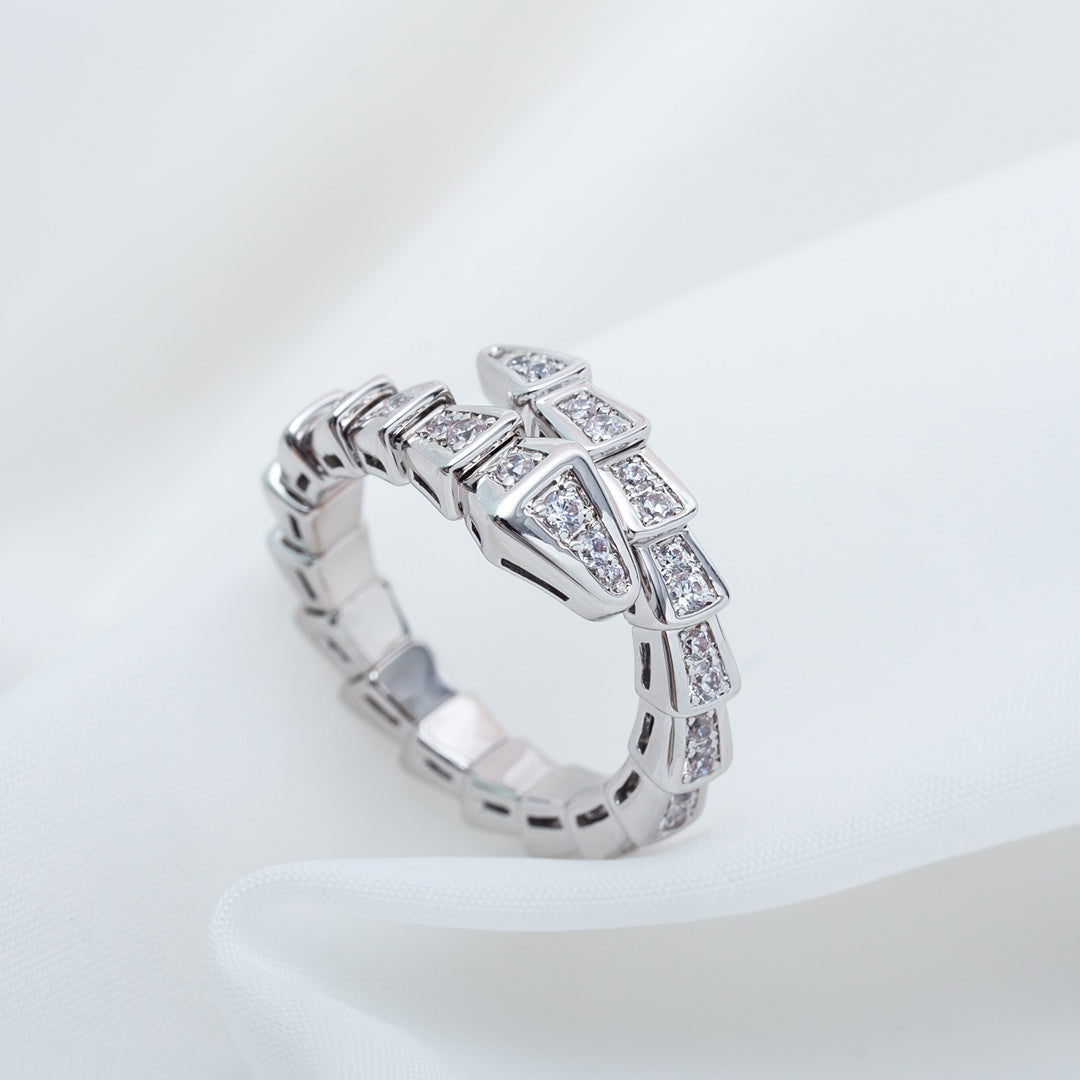 [Lume Jewelry]SERPENTI RING SILVER DIAMOND PAVED 4MM