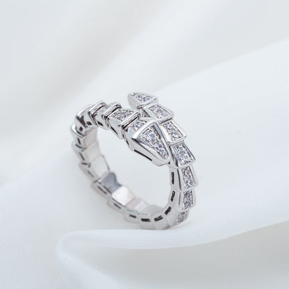 [Lume Jewelry]SERPENTI RING SILVER DIAMOND PAVED 4MM