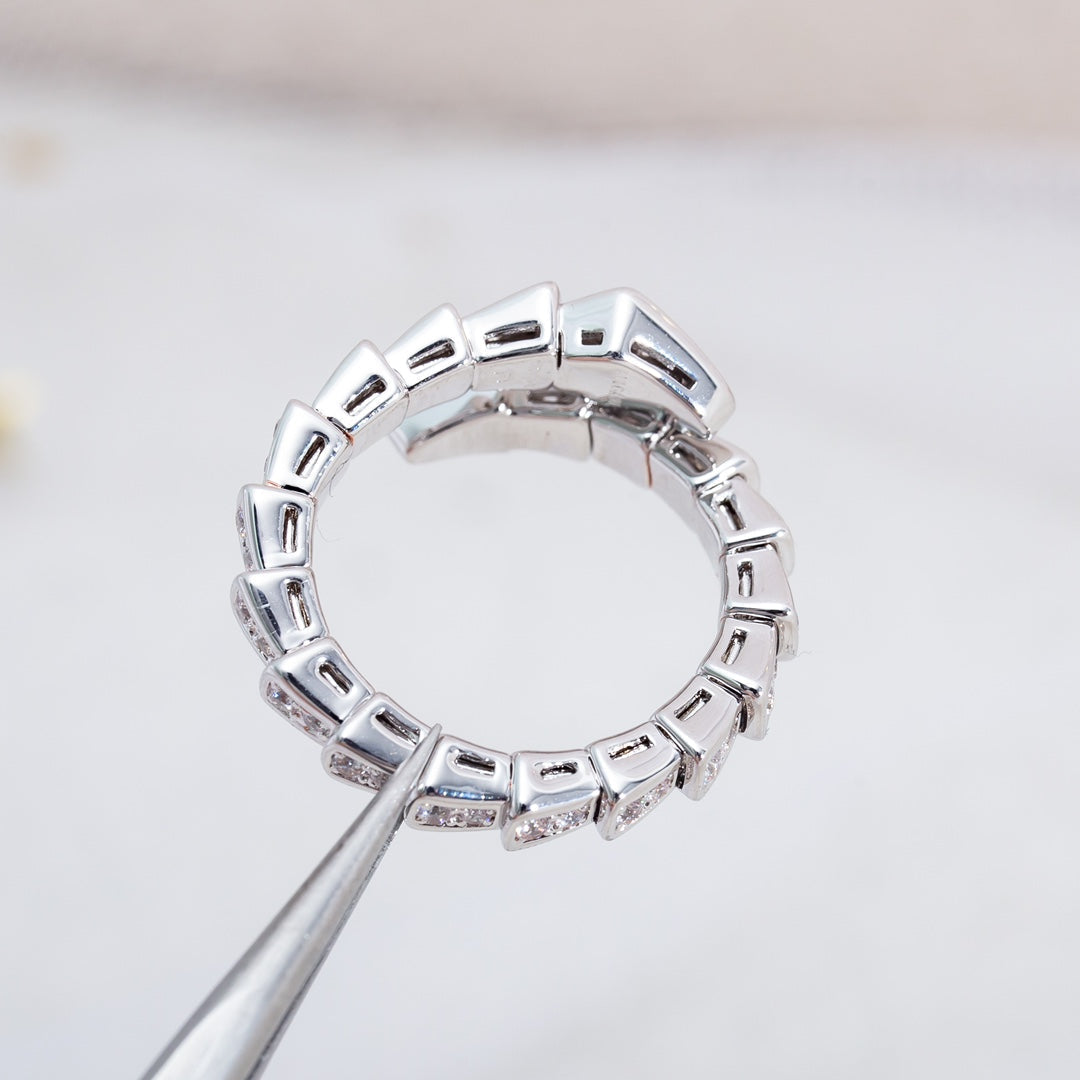 [Lume Jewelry]SERPENTI RING SILVER DIAMOND PAVED 4MM