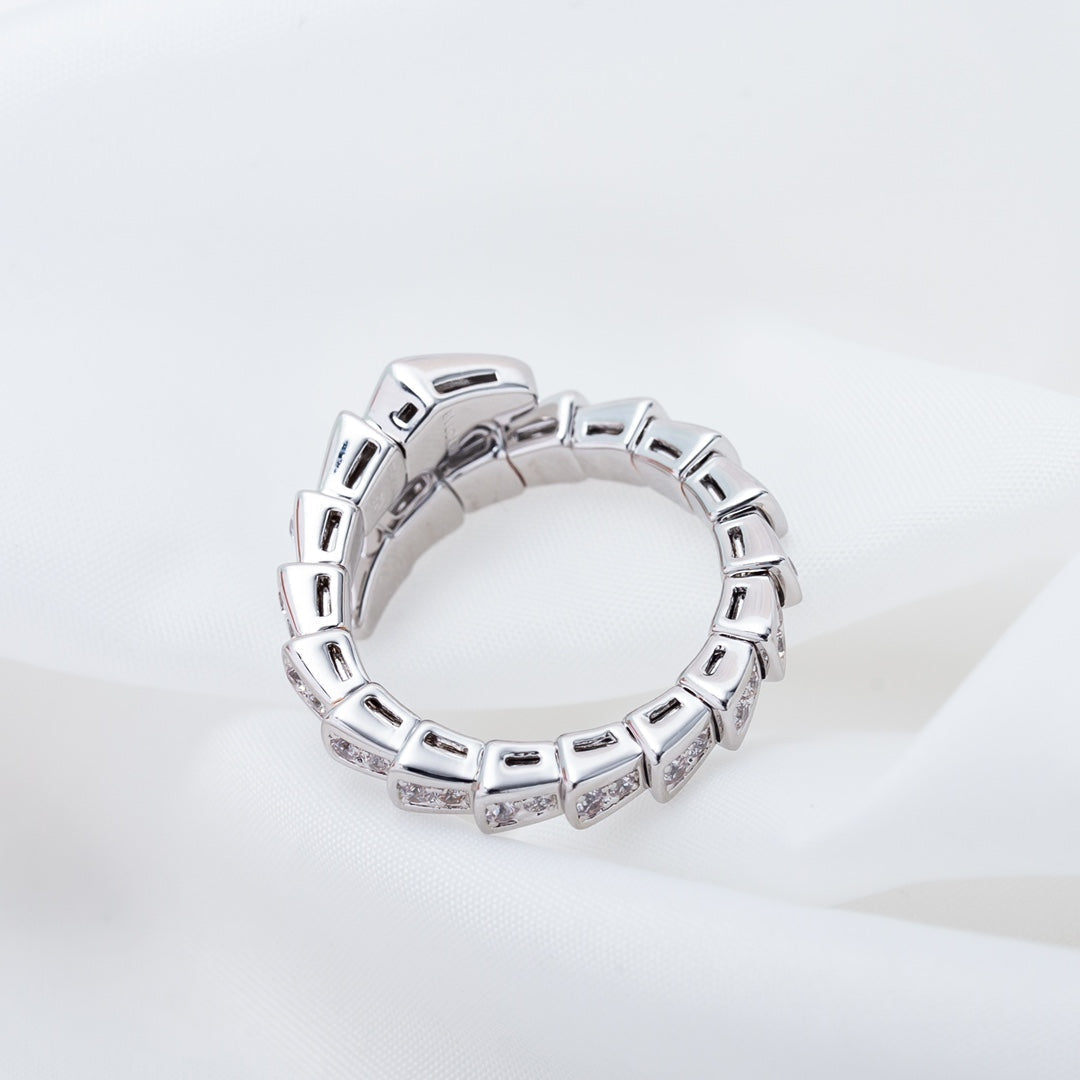 [Lume Jewelry]SERPENTI RING SILVER DIAMOND PAVED 4MM