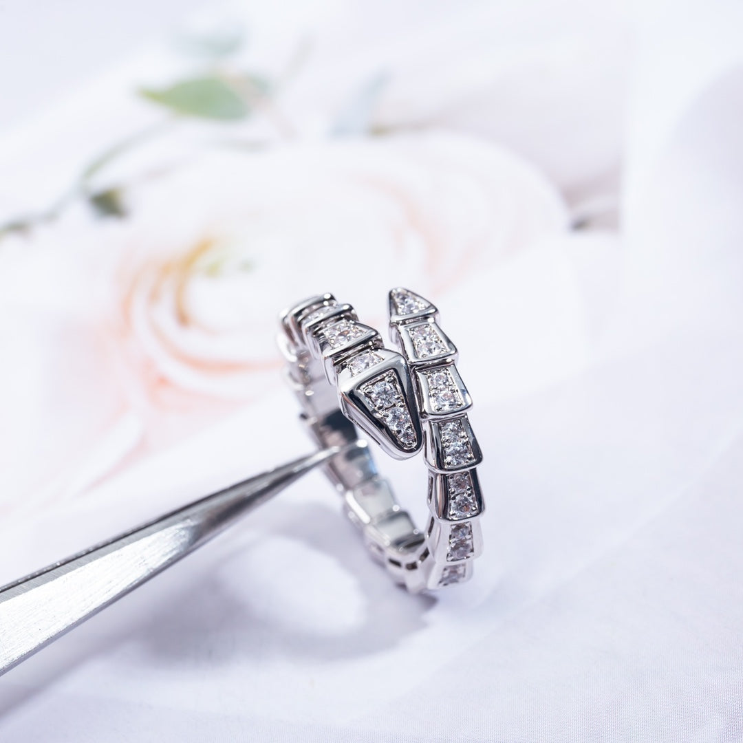 [Lume Jewelry]SERPENTI RING SILVER DIAMOND PAVED 4MM
