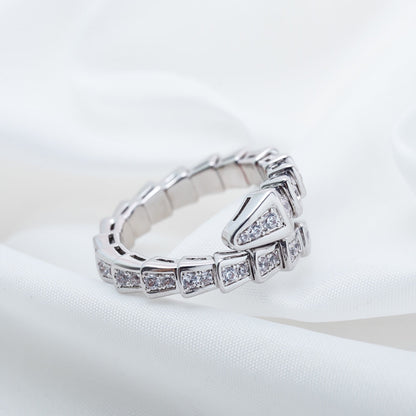 [Lume Jewelry]SERPENTI RING SILVER DIAMOND PAVED 4MM