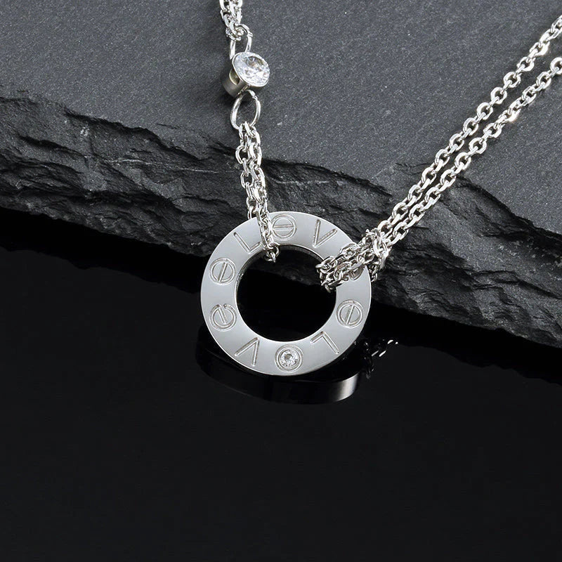 ¡®Lume Jewelry¡¯LOVE NECKLACE 16MM 2 DIAMONDS