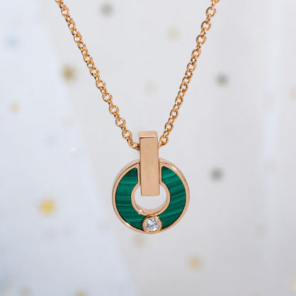 [Lume Jewelry]GARI NECKLACE PINK GOLD MALACHITE