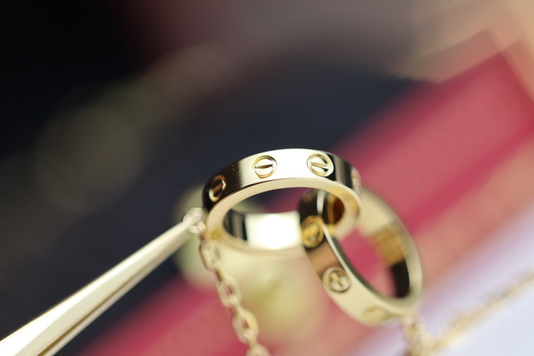 ¡®Lume Jewelry¡¯LOVE NECKLACE DOUBLE RING GOLD