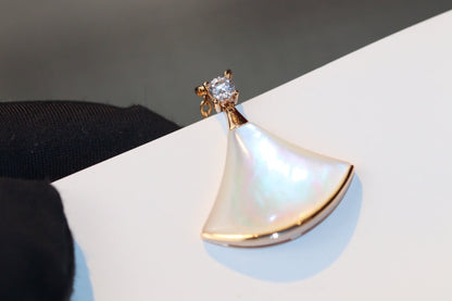 [Lume Jewelry]DREAM NECKLACE WHITE MOP PINK GOLD 1 DIAMOND