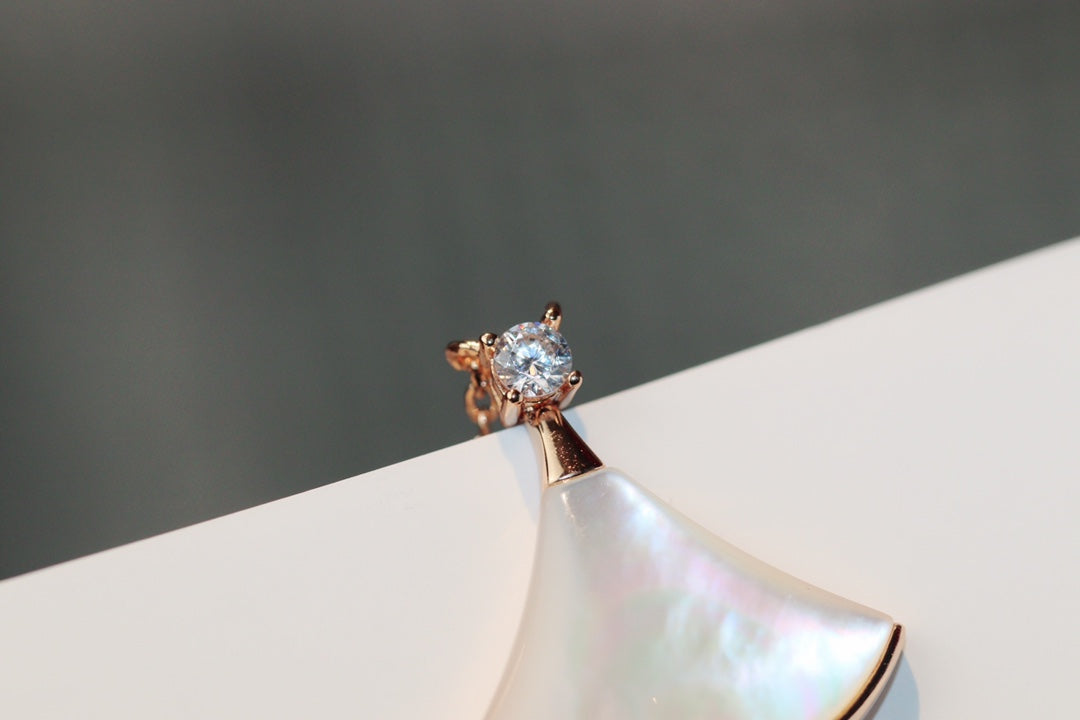 [Lume Jewelry]DREAM NECKLACE WHITE MOP PINK GOLD 1 DIAMOND
