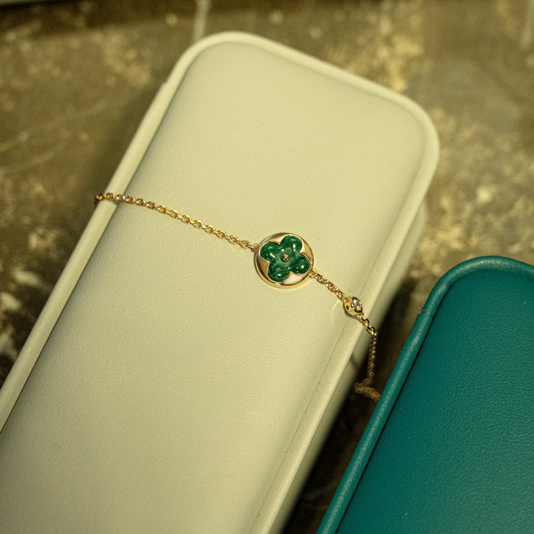 ¡®Lume Jewelry¡¯SUN MALACHITE 1 DIAMOND PINK GOLD BRACELET