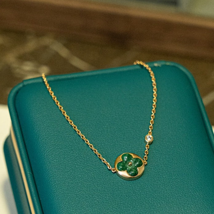 ¡®Lume Jewelry¡¯SUN MALACHITE 1 DIAMOND PINK GOLD BRACELET