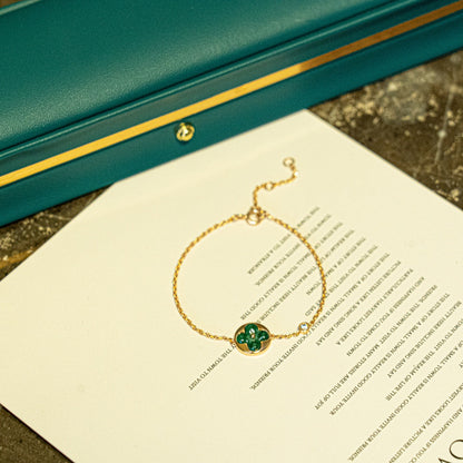 ¡®Lume Jewelry¡¯SUN MALACHITE 1 DIAMOND PINK GOLD BRACELET