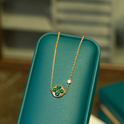 ¡®Lume Jewelry¡¯SUN MALACHITE 1 DIAMOND PINK GOLD BRACELET