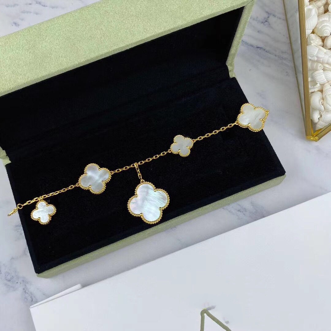 ¡®Lume Jewelry¡¯MAGIC CLOVER MOP GOLD BRACELET 5 MOTIFS