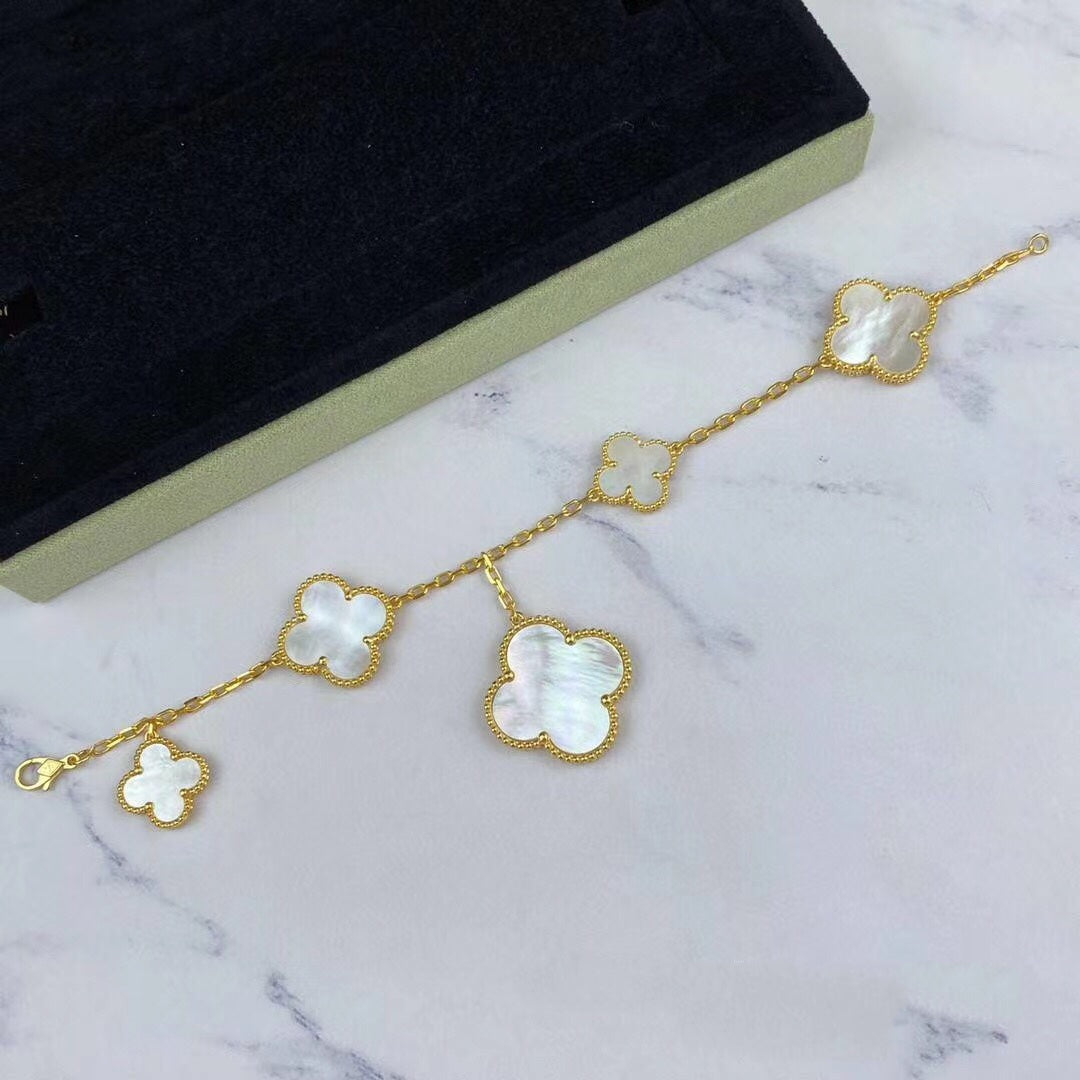 ¡®Lume Jewelry¡¯MAGIC CLOVER MOP GOLD BRACELET 5 MOTIFS