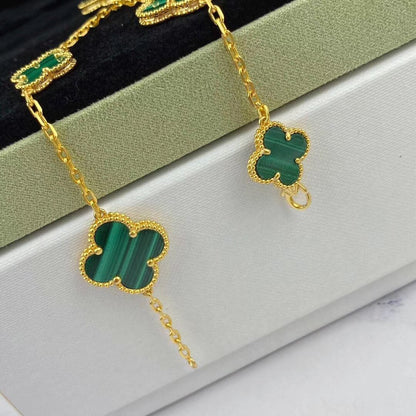 ¡®Lume Jewelry¡¯MAGIC CLOVER MALACHITE GOLD BRACELET 5 MOTIFS