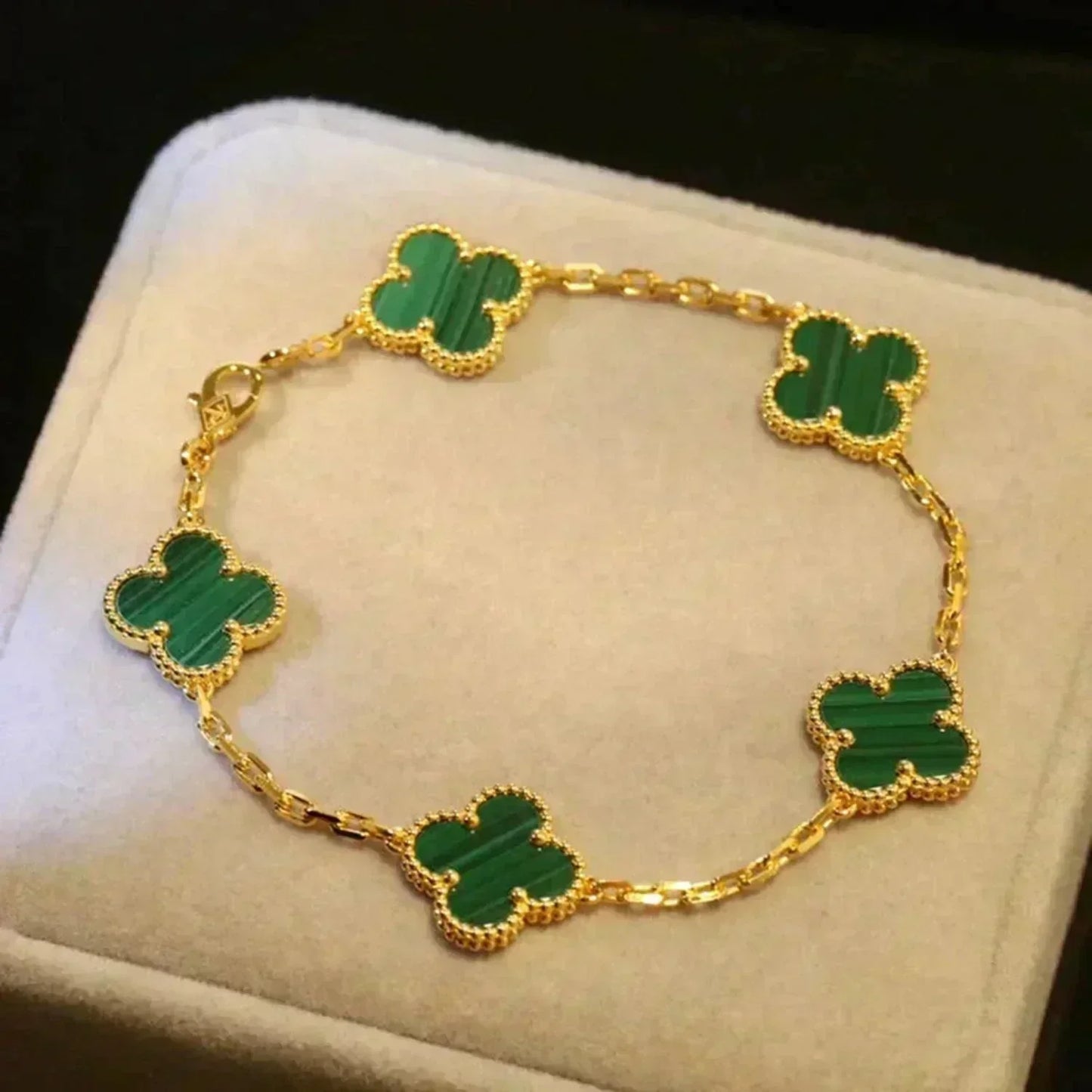 [Lume Jewelry]New  CLOVER 5 MOTIF MALACHITE BRACELET COLLECTION