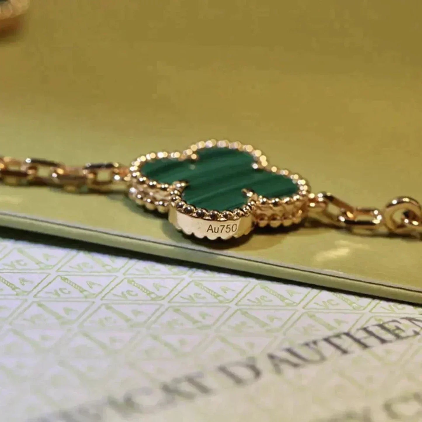 [Lume Jewelry]New  CLOVER 5 MOTIF MALACHITE BRACELET COLLECTION