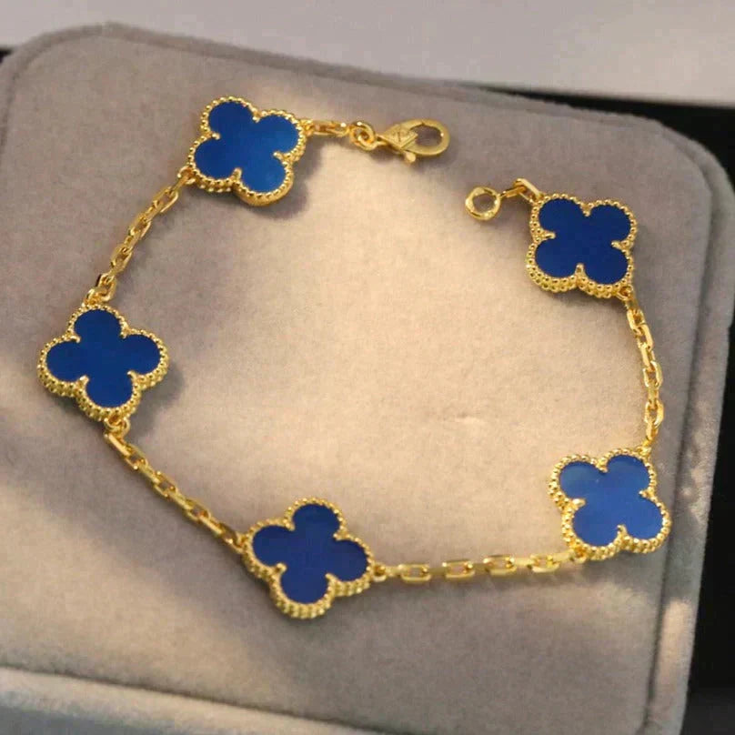 [Lume Jewelry]New CLOVER 5 MOTIF BLUE AGATE BRACELET COLLECTION