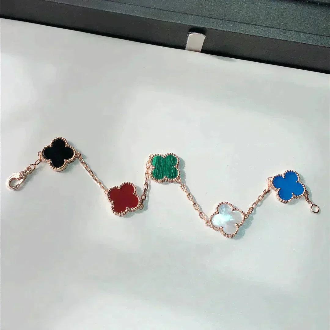[Lume Jewelry]New CLOVER 5 MOTIFS MULTICOLOR BRACELET