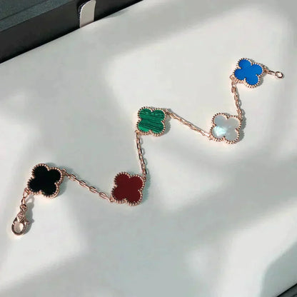 [Lume Jewelry]New CLOVER 5 MOTIFS MULTICOLOR BRACELET