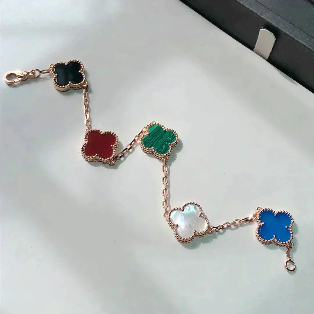 [Lume Jewelry]New CLOVER 5 MOTIFS MULTICOLOR BRACELET
