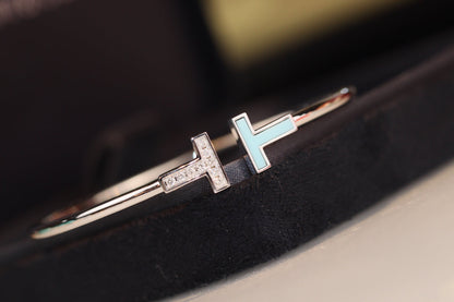 [Lume Jewelry]T BRACELET 1.8MM TURQUOISE DIAMOND SILVER