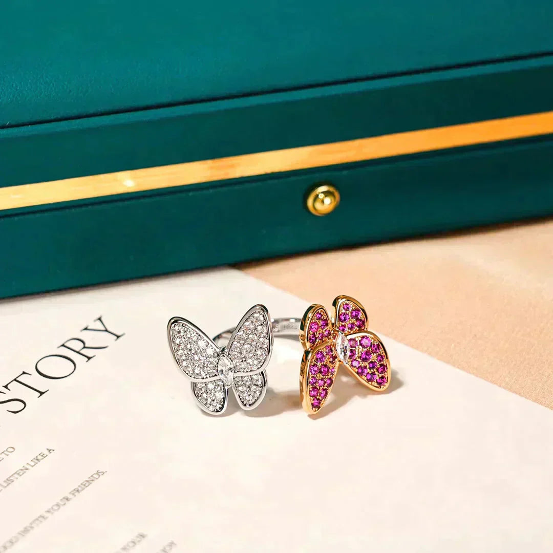 ¡®Lume Jewelry¡¯TWIN BUTTERFLY DIAMOND RING