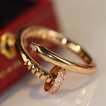 [Lume Jewelry]Size 7 ring with real gold and diamonds