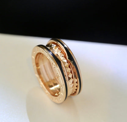 [Lume Jewelry]ZERO 1 PINK GOLD BLACK CERAMIC RING