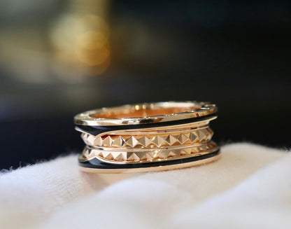 [Lume Jewelry]ZERO 1 PINK GOLD BLACK CERAMIC RING