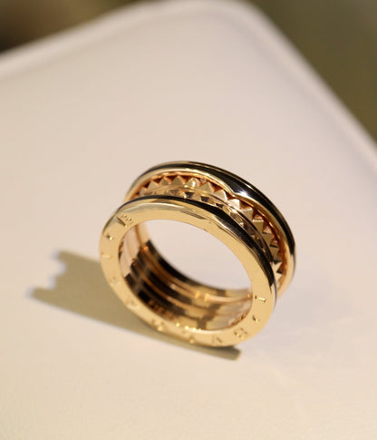 [Lume Jewelry]ZERO 1 PINK GOLD BLACK CERAMIC RING