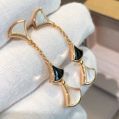 [Lume Jewelry]DREAM EARRINGS 3 MOTIFS ONYX MOP PINK GOLD