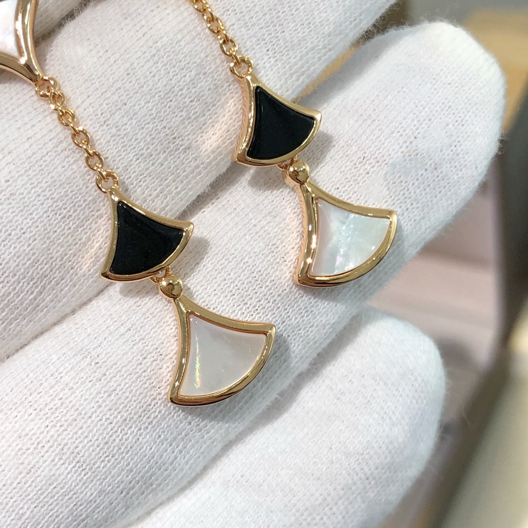 [Lume Jewelry]DREAM EARRINGS 3 MOTIFS ONYX MOP PINK GOLD