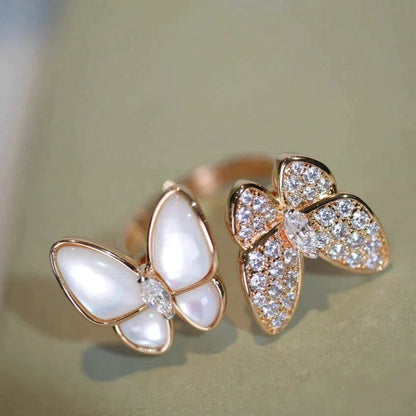 ¡®Lume Jewelry¡¯TWIN BUTTERFLY DIAMOND MOP RING