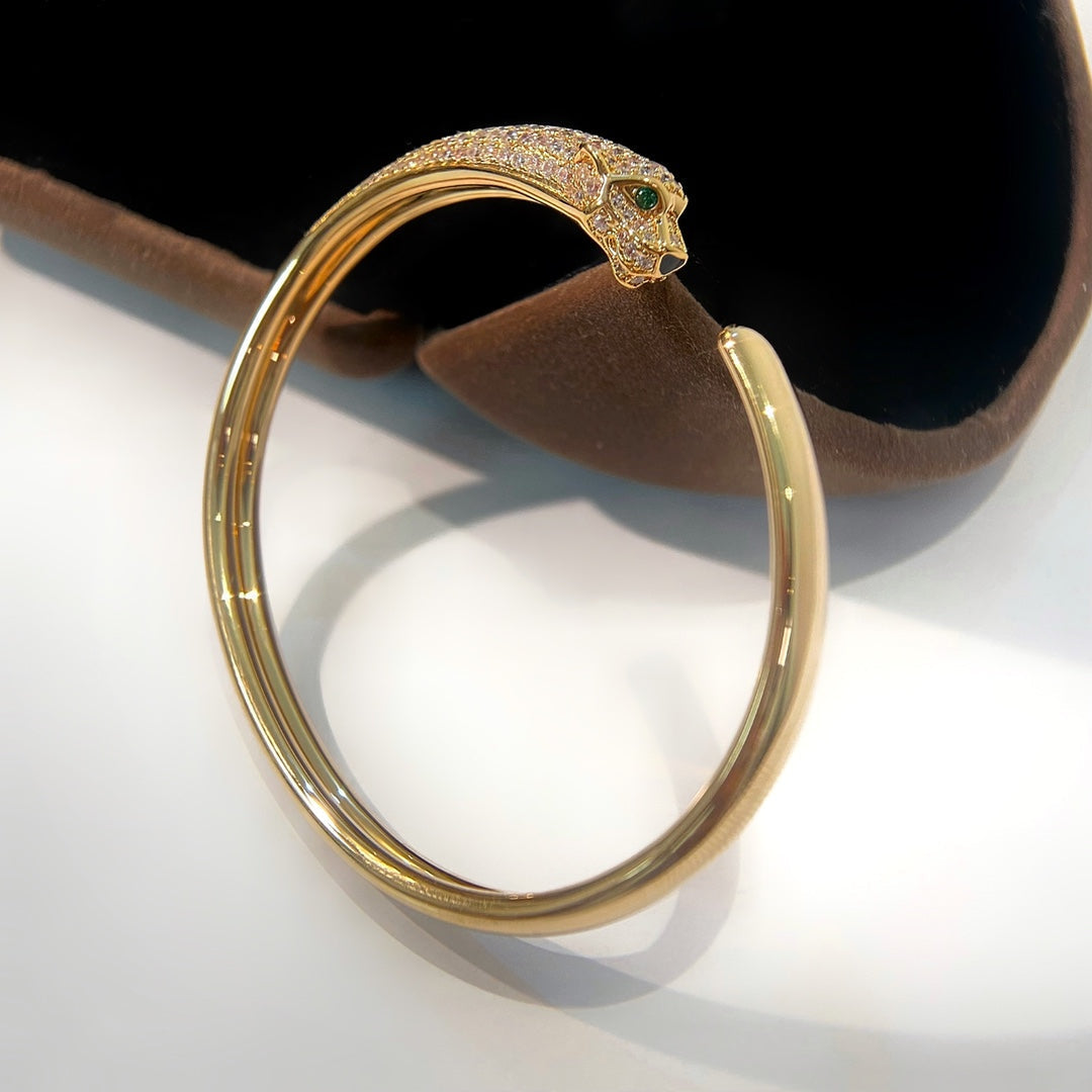 ¡®Lume Jewelry¡¯PANTHERE GOLD DIAMOND OPEN BRACELET