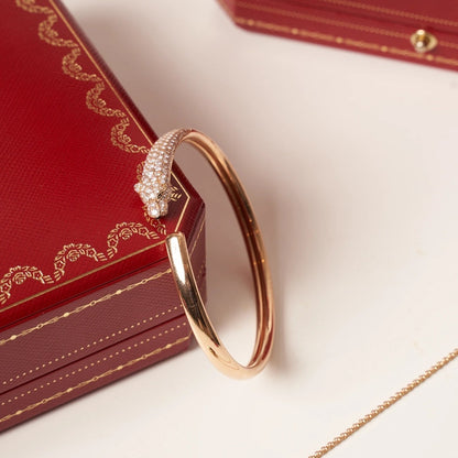 ¡®Lume Jewelry¡¯PANTHERE ROSE GOLD DIAMOND OPEN BRACELET