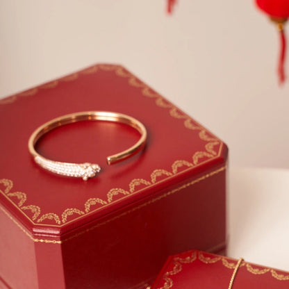 ¡®Lume Jewelry¡¯PANTHERE ROSE GOLD DIAMOND OPEN BRACELET