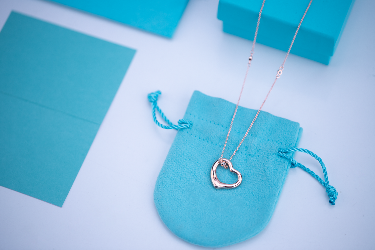 [Lume Jewelry]OPEN HEART PEDANT PINK GOLD NECKLACE