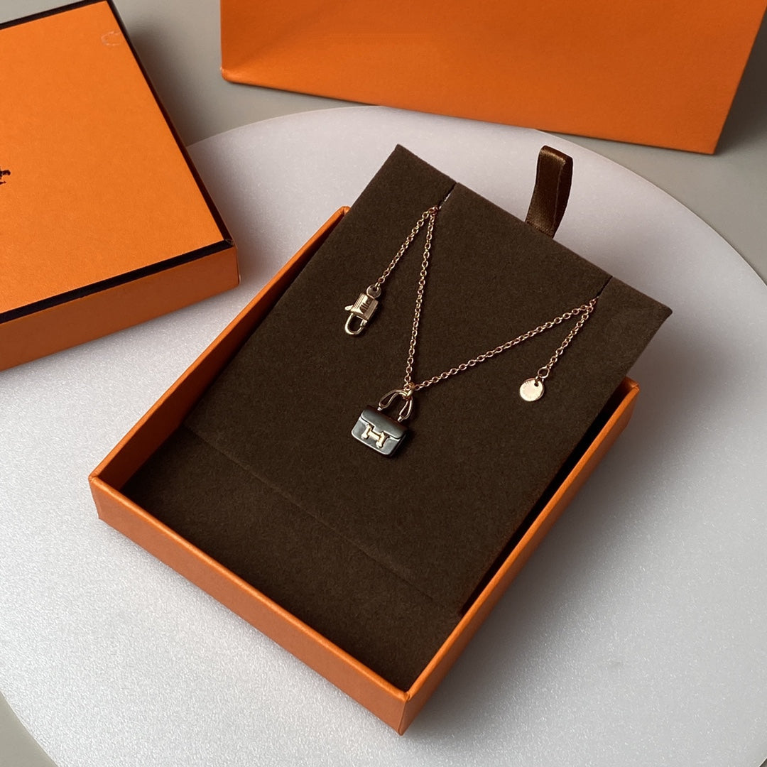 ¡®Lume Jewelry¡¯CONSTANCE BLACK PEDANT PINK GOLD NECKLACE